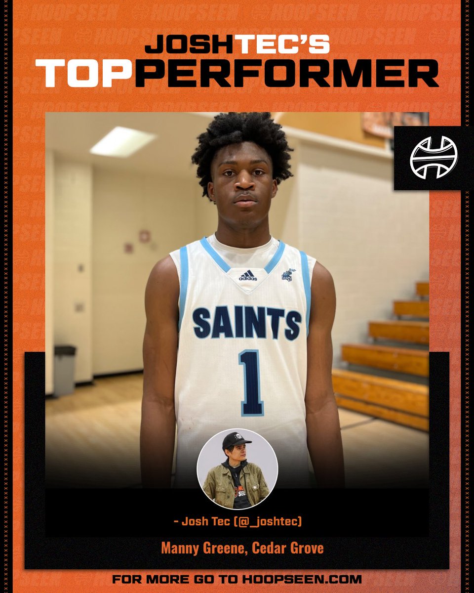 _joshtec's tweet photo. FINAL: Cedar Grove 58, Rabun Gap 57. 

2026 G Manny Greene led Cedar Grove to a hard-fought win with a 19 and 9 performance. 

Darius Reynolds was a strong presence around the basket for the Saints. He added 11 and 9.

Jaylen Aside scored 13 and shot the ball well from deep. https://t.co/XpLlj7aLyB