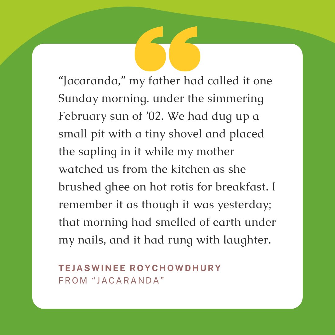 This week, read Tejaswinee Roychowdhury’s poignant story “Jacaranda,” which is about family, broken promises, and praying for a miracle. (<a href="/TejaswineeRC/">Tejaswinee 🖤⚖️🖊</a>)

Read the piece and listen to Tejaswinee recite it here: sealitcircle.wixsite.com/pandanweekly/p…