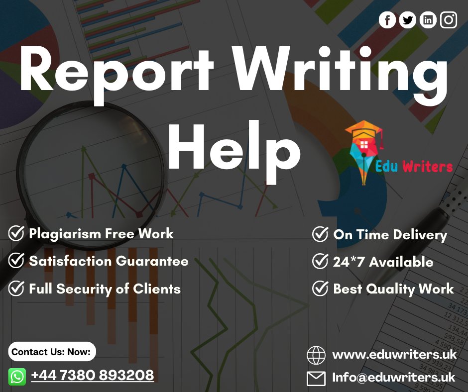 Eduwritersteam's tweet image. Be confident! Because you choose our Report Writing Help Services.
Order Now:
#reportwriting #reportwritingassignmenthelp #Reportwritinghelp #writingassignment #writinghelp #assignmenthelp #assignments #help #eduwriters