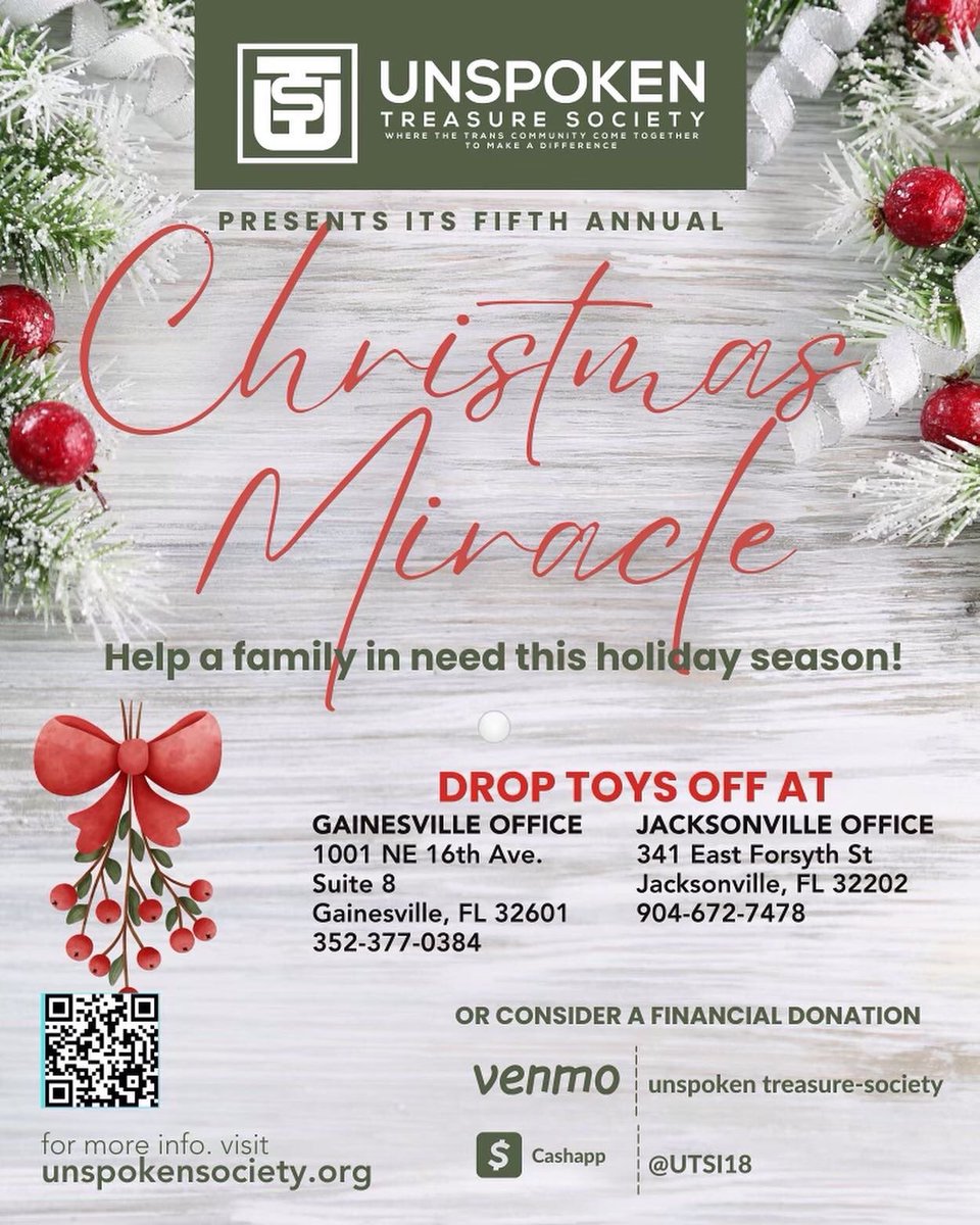 LADIES AND GENTLEMEN please don’t forget the unspoken treasure society CHRISTMAS MIRACLE and BLANKET DRIVE unspokensociety.org/christmas USE THE LINK TO REGISTER A FAMILY IN NEED
