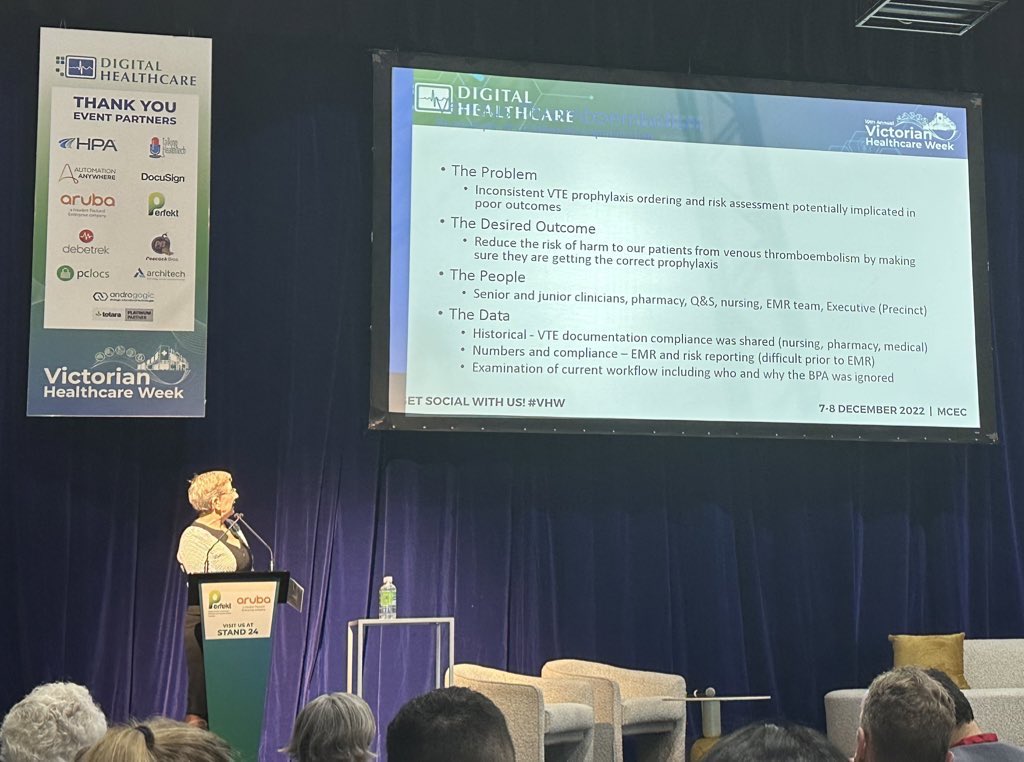 davidnguyenrx's tweet photo. Great to hear about collaborative optimisation of an EMR to improve management of VTE prophylaxis and high risk meds. #VHW https://t.co/XmLI3LiuEv