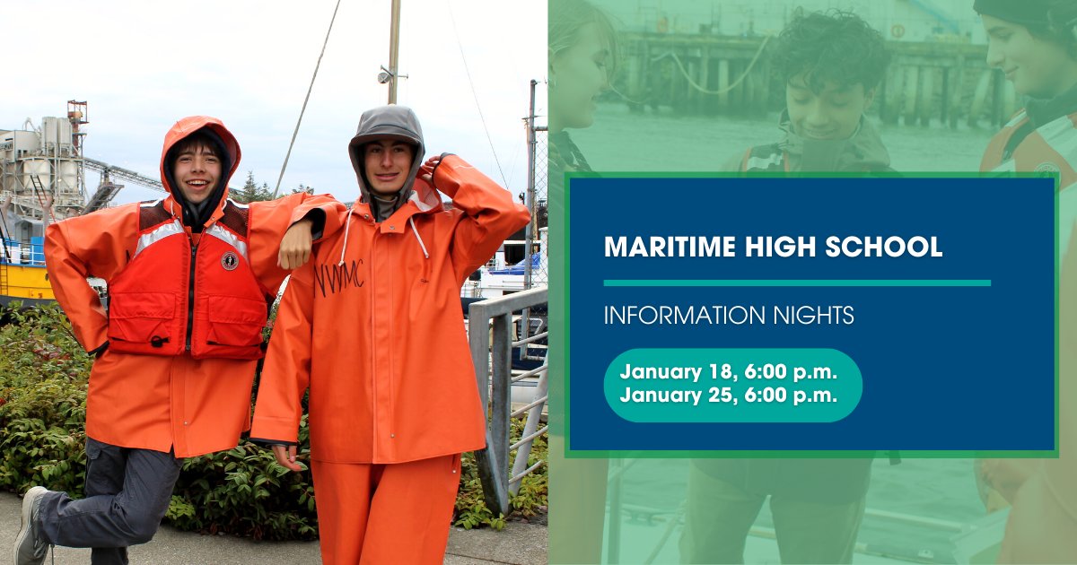 Applications for 2023-24 are now open at <a href="/TheMaritimeHS/">Maritime High School</a>! Maritime is a small HS that connects students to project-based learning centered on the #environment #marinescience and #maritime #careers. Learn more at Info Nights 1/18 &amp; 1/25: gethps.info/3EW79fF