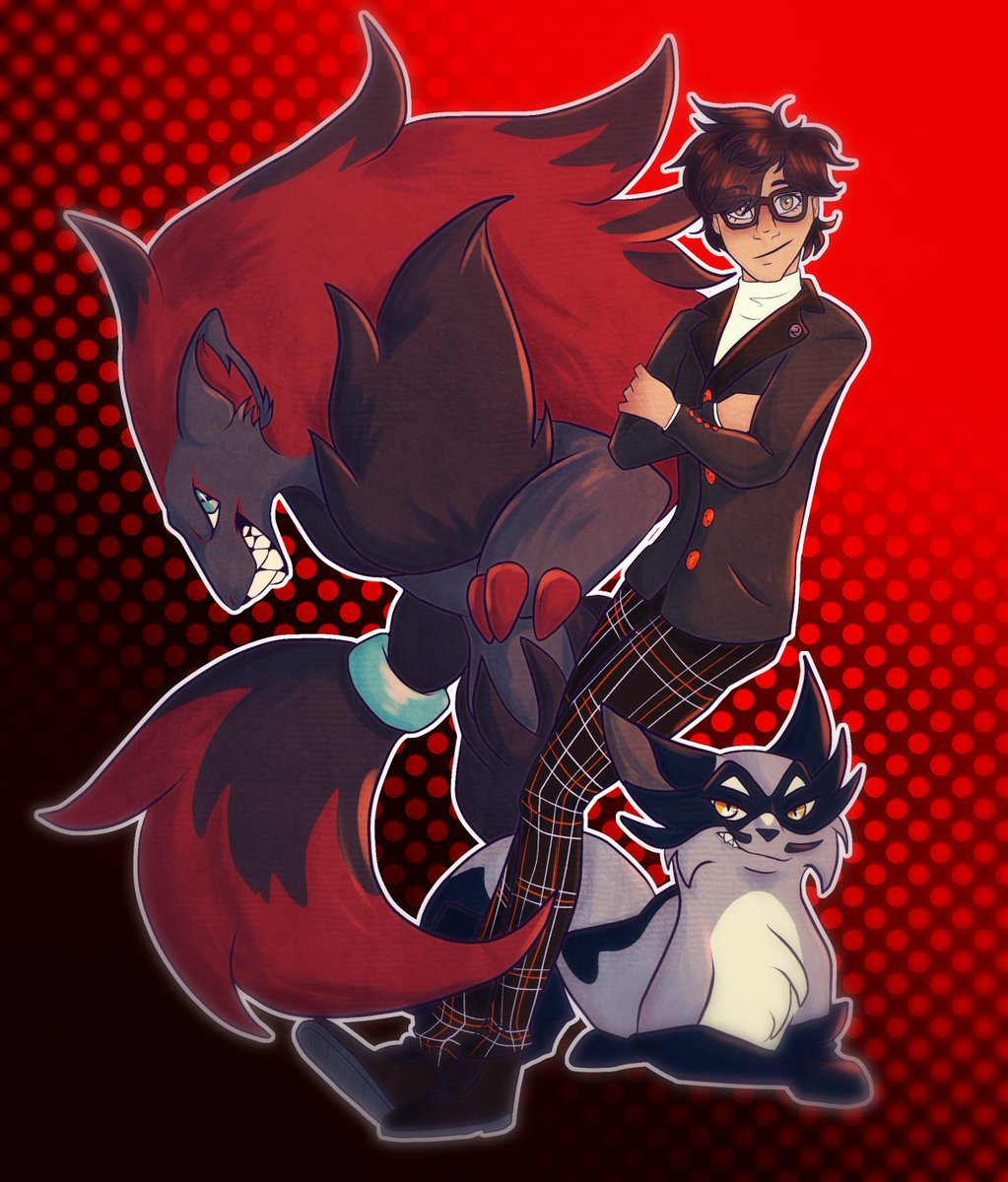 I finished Persona 5 Royal

Wanted to draw the MC with Pokemon I think he'd have~
