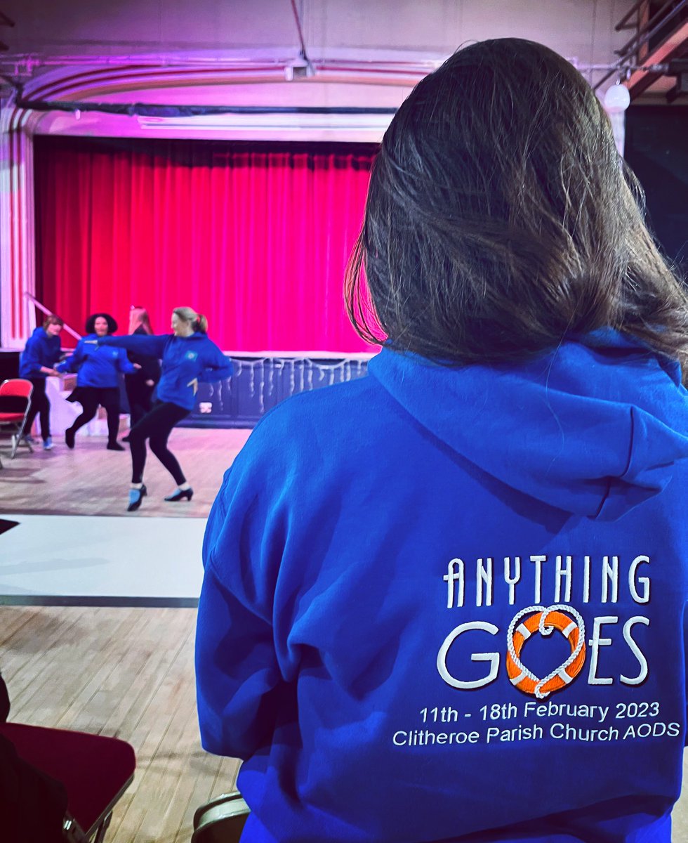 ClitheroeAm's tweet image. Rehearsal fun this evening! Wearing our new merch! If you see us out and about, chat to us about tickets! 🥰