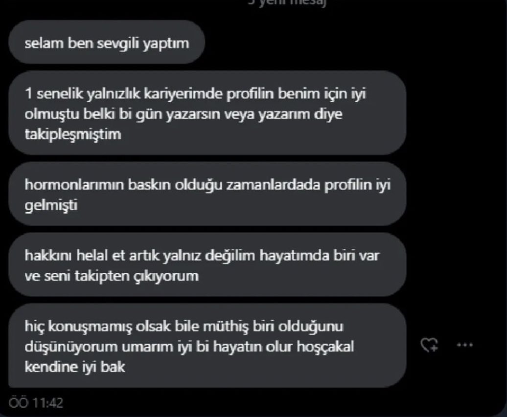 Hiç tanımadığım biri tarafından terk edildim az önce.
