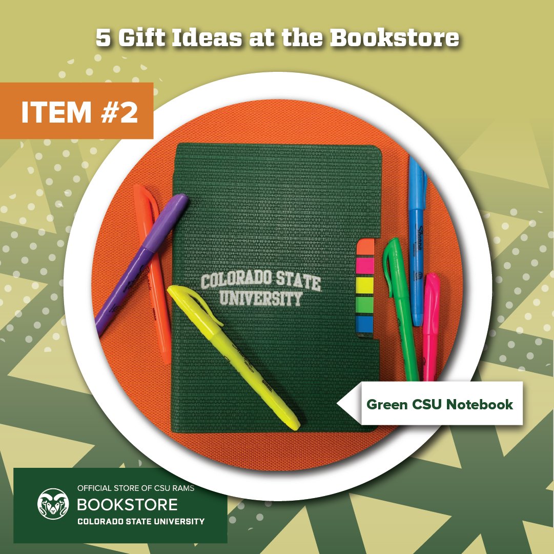 CSULSC's tweet image. This green canvas CSU Notebook is a perfect tool for starting off the spring semester. For sale at the bookstore!