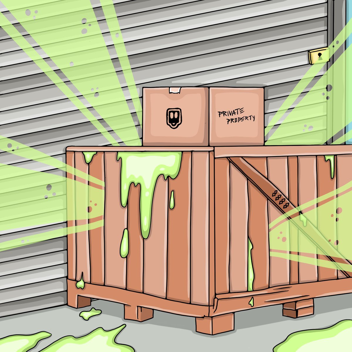 Cryptotes_NFT's tweet photo. Unlocking the storage unit now 🔓 
#8, right off the pier! Time to work 🧪

Any guesses on what's in the crate?

#NFTs #NFTGiveaway #NFTCommunity #NFTjapan #Metaverse https://t.co/e2FqBrtKAz