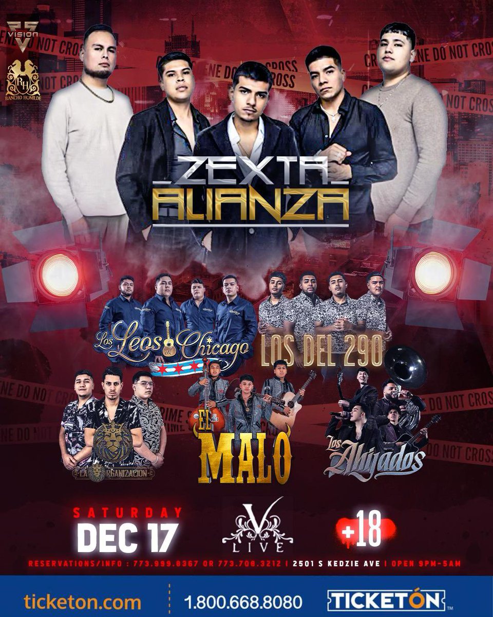 alexgmusicaa's tweet photo. V-Live Chicago este 17! Por primera vez la Zexta en Illinois π DONT MISS OUT! #ZEXTA πΈπ₯πΆ https://t.co/qbE1ycx6sO