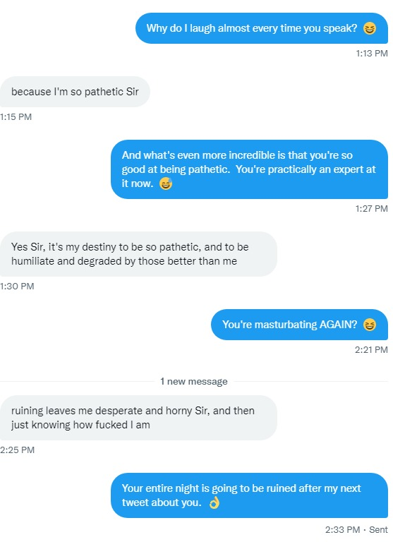 MaxHoldings_'s tweet photo. It's only been an hour since Pathetic Moron got off but he's already masturbating again. I've taken $795 from this freakshow, but it's clearly not enough.

Help me give this colossal screw-up a name change - from Pathetic Moron to Pathetic $1K Moron. 😎

Like/RT/Comment
4/4/4 😈 https://t.co/ikL6YobJdy