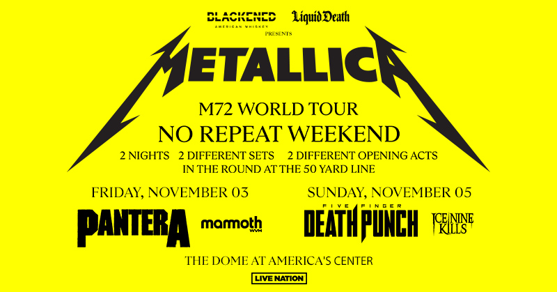 Who else is stoked for <a href="/Metallica/">Metallica</a>'s M72 WORLD TOUR?! 🤘

Click the link below to purchase tickets. 
ticketmaster.com/event/06005D76…