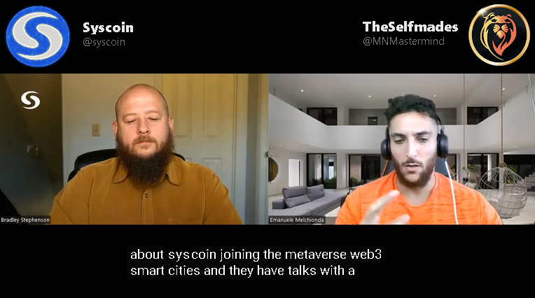 Hayess5178's tweet photo. Check out this new @syscoin #youtube interview with The Selfmades @MNMastermind.
Bradley @bstr156 from #Syscoin talks #SmartCities, #interplanetaryfinance, #L2's #Rollux, #Metaverse + moreπ₯.
The $SYS team are a clever bunchπ€
Videoπhttps://t.co/VVgWcg8xlY
#Bitcoin #Crypto https://t.co/RMb1rTGZOr