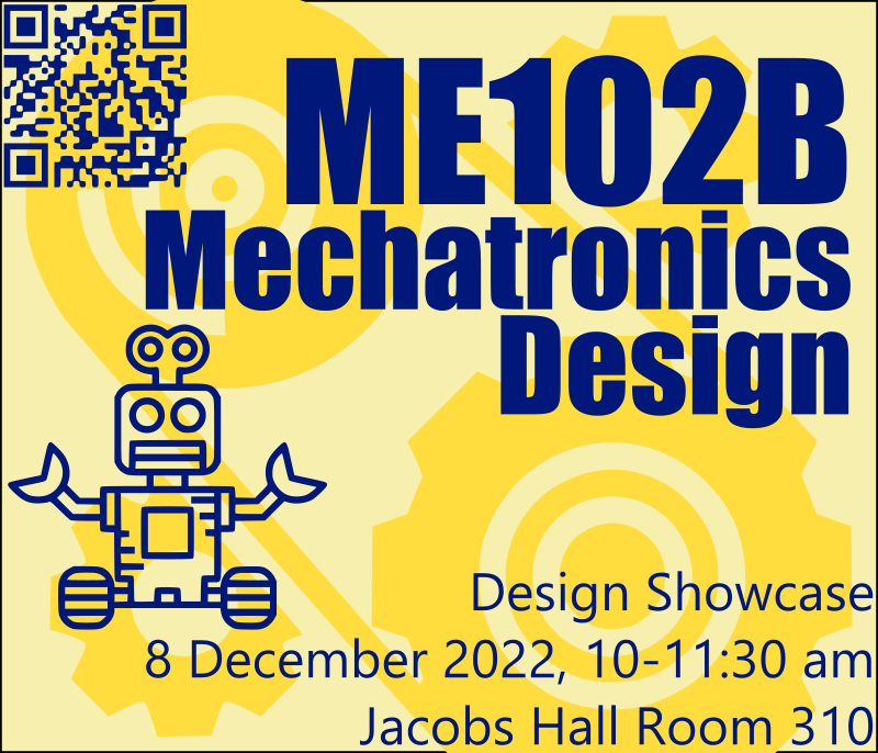 EDG_UCB's tweet photo. Come to the ME102B Mechatronics Design showcase this Thursday 10-11:30a in Room 310 of the Jacobs Institute for Design Innovation. https://t.co/MZB9ECTXZP