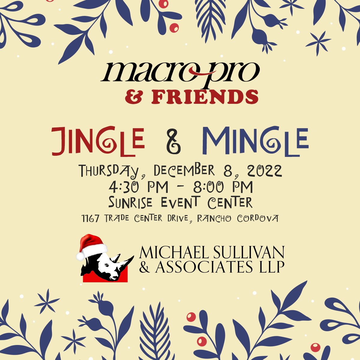 sullivanattys's tweet image. MS&amp;amp;A will be at the MacroPro &amp;amp; Friends 2022 Jingle &amp;amp; Mingle party on 12/8! To join us, contact Megan at msouza@sullivanattorneys.com. We hope to see you there!
#MacroPro #HolidayParty #TeamRhino
