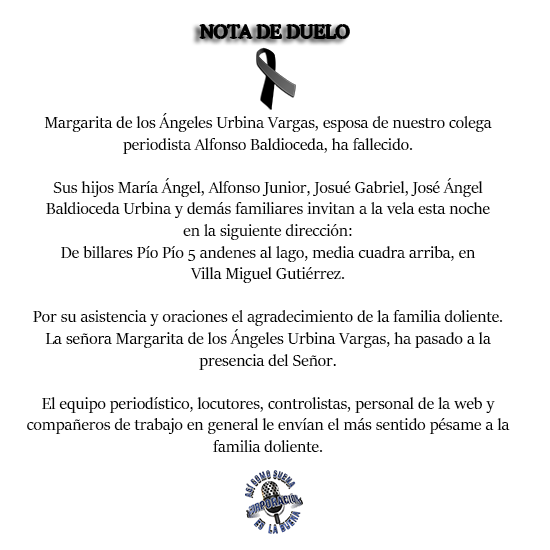 NOTA DE DUELO
#AsiComoSuena