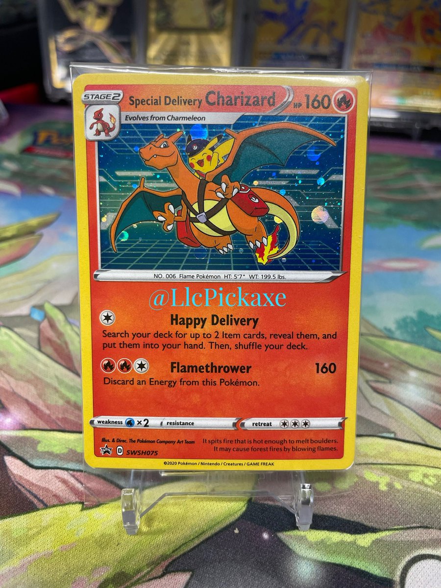 LlcPickaxe's tweet photo. 🚨FREE Special Delivery Charizard Code🚨just follow and RT. Winner picked 12/10 #Giveaway #Giveaways #Pokemon #PokemonTCG https://t.co/lB7ALtdmyd