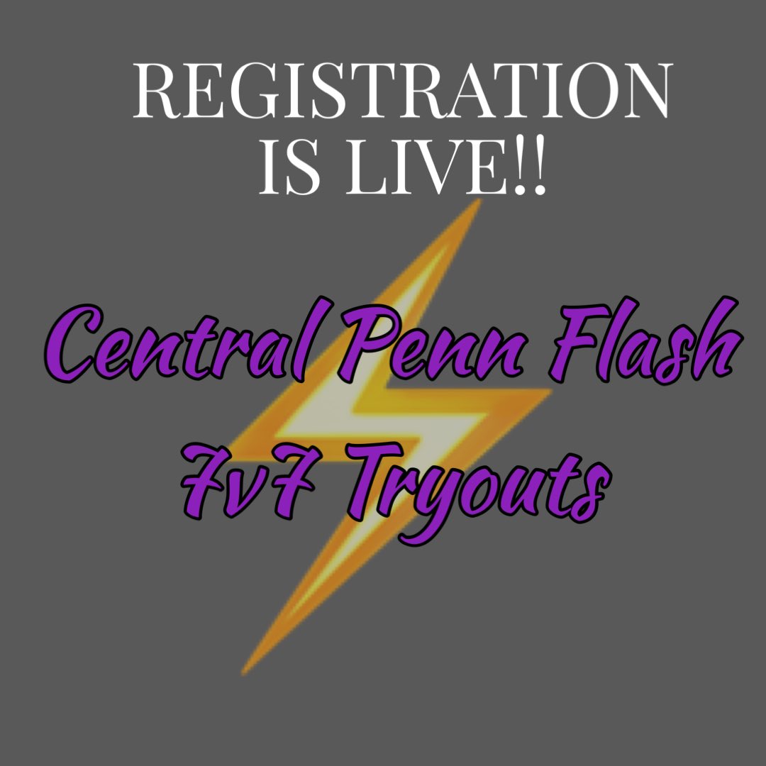 AthleticsPenn's tweet photo. REGISTRATION IS LIVE!!! Who’s ready to compete for a spot on Flash 2023?! 💜💛⚡️

https://t.co/VYHXmjzUum (Link is also in our bio and on the website https://t.co/jd0mbUzk9z) #CPFlash #CentralPennAthletics #7v7Football https://t.co/AIHor73XTp