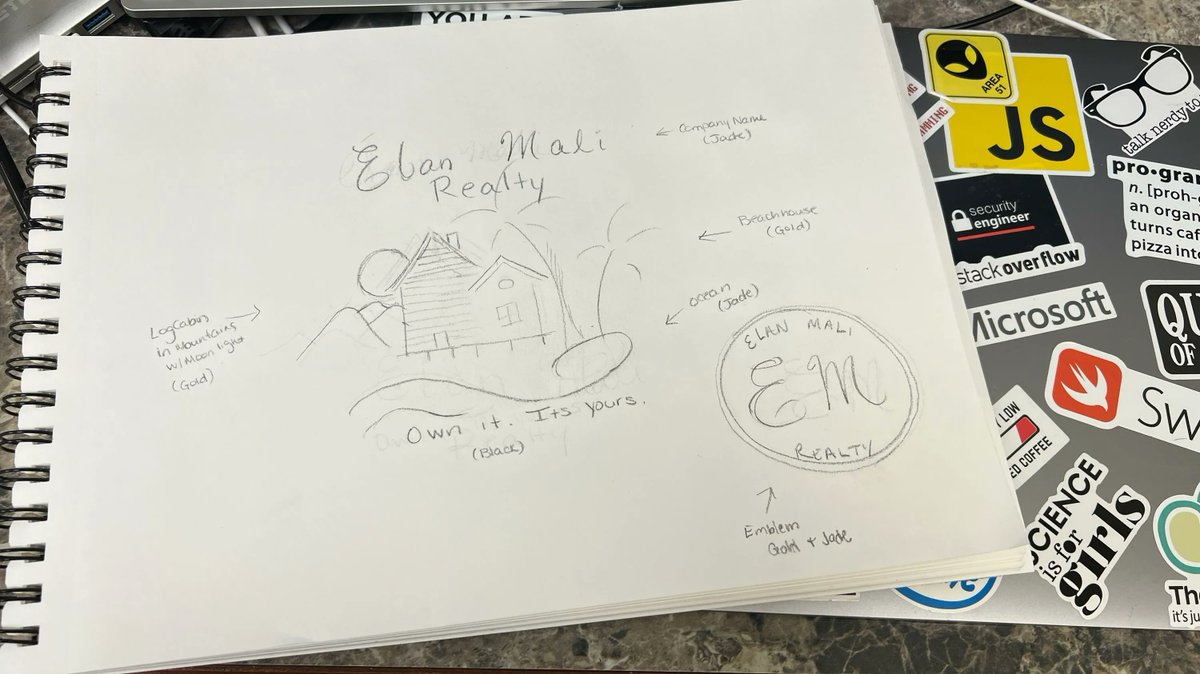 ronthegraphics's tweet photo. A logo I did a couple of weeks ago for @elanmali  The original idea/sketch by @elanmali https://t.co/P609DJ8Zxc
