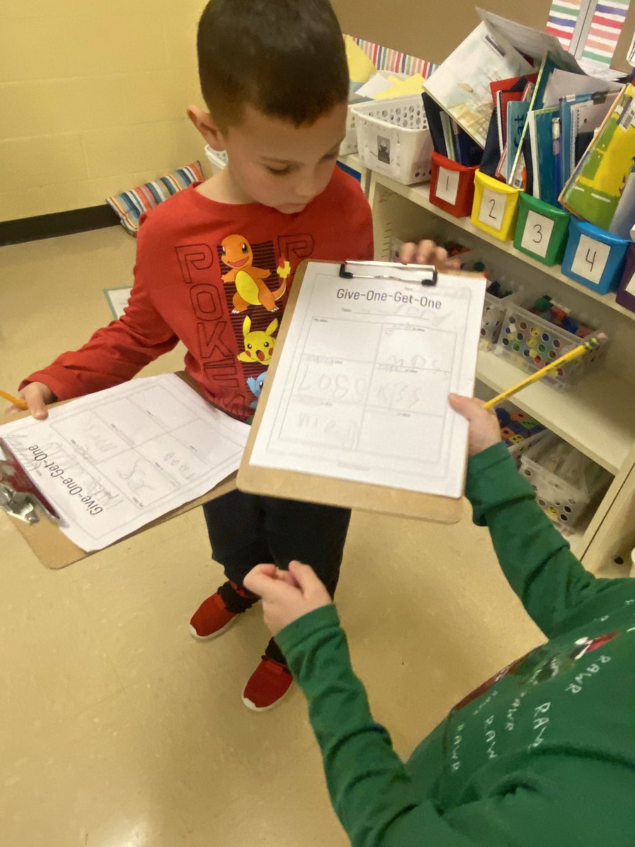 Hand Up Stand Up Pair up &amp; Give One Get One! We tried a new Kagan strategy today and shared our knowledge on the double trouble rule. ✏️