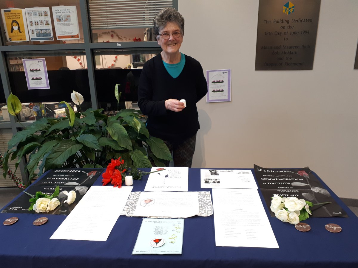 BC_RWRC's tweet photo. Thank you to our long-term volunteer Kathy for setting up a booth to remember December 6, the National Day of Remembrance and Action on Violence Against Women.
#rwrc #December6th #NationalDayofRemembranceandActiononViolenceAgainstWomen https://t.co/qHT6DoiRc4