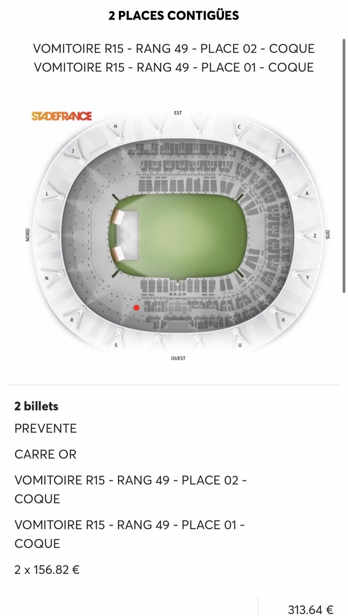 Elia_jcb's tweet photo. @Diianalarry75 Hello je vend 2 places carré or au prix initial ! Je pourrais pas y être au final 😭😭 https://t.co/9NLyfW8Mh3