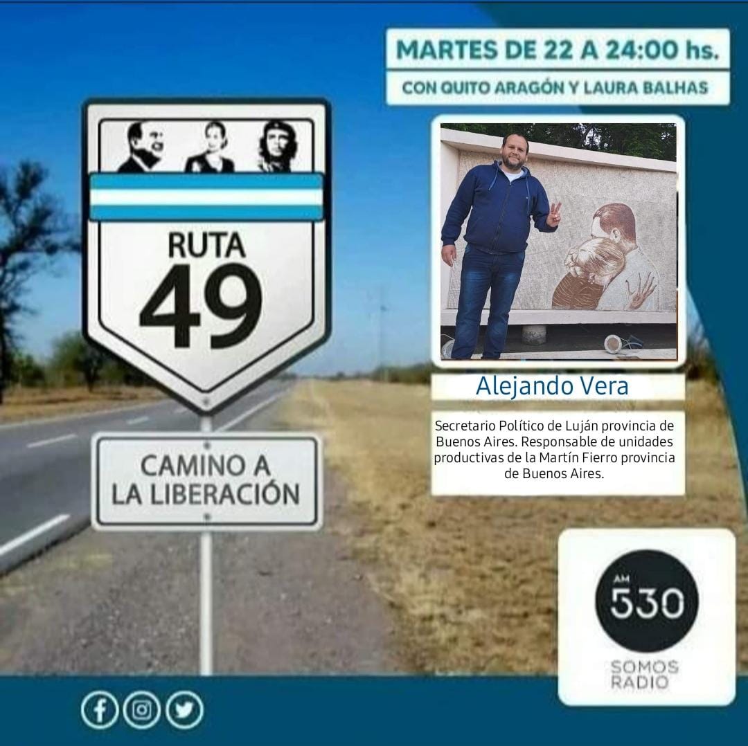 defierroradio's tweet photo. Ruta 49, El Camino de la Liberación 
🛣️4️⃣9️⃣ 
🎉 Subite a la Ruta de la Justicia Social 🎉

Conducen @quitoaragon y @LauraBalhas

Vamos a estar charlando con:
🎙️ Federico Fumiato 
🎙️ Ernesto Ojeda 
🎙️ @AleVeraDeFierro
🎙️ Rafael Salas 

¡De 22 a 24hs en @somosradioam530!

#Ruta49 https://t.co/lXEG1aX44F