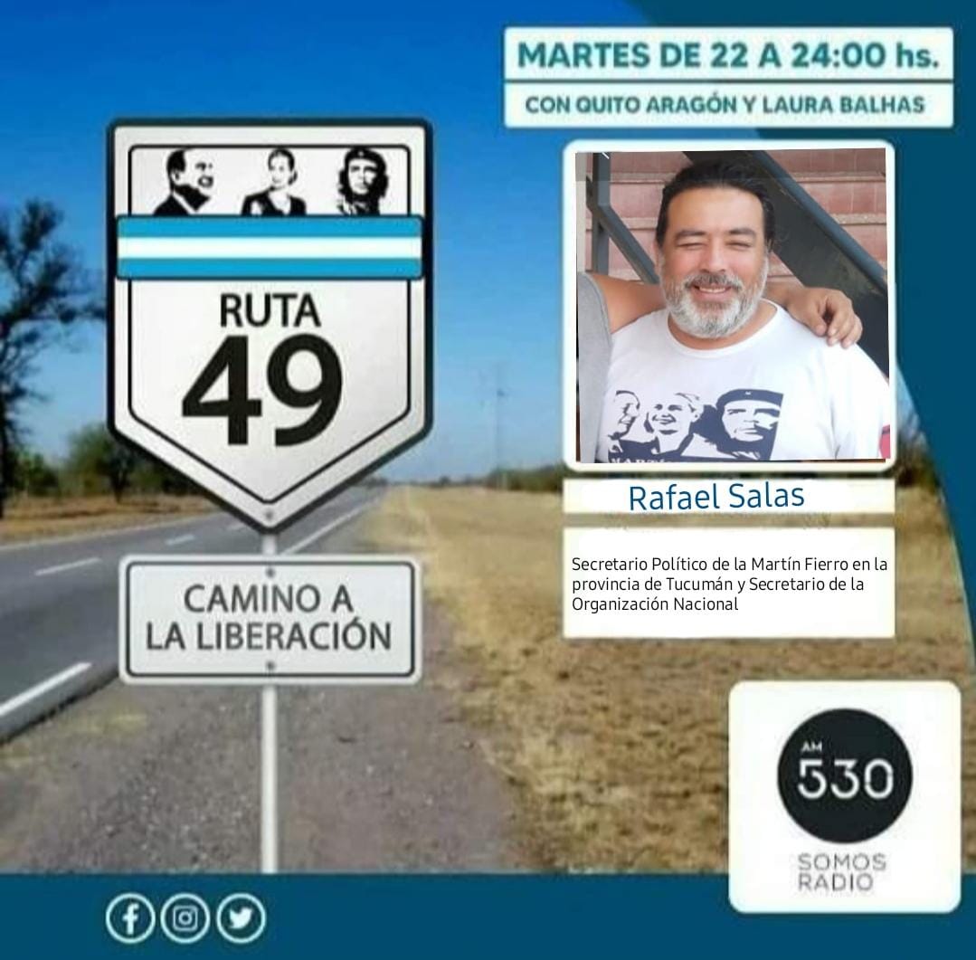 defierroradio's tweet photo. Ruta 49, El Camino de la Liberación 
🛣️4️⃣9️⃣ 
🎉 Subite a la Ruta de la Justicia Social 🎉

Conducen @quitoaragon y @LauraBalhas

Vamos a estar charlando con:
🎙️ Federico Fumiato 
🎙️ Ernesto Ojeda 
🎙️ @AleVeraDeFierro
🎙️ Rafael Salas 

¡De 22 a 24hs en @somosradioam530!

#Ruta49 https://t.co/lXEG1aX44F