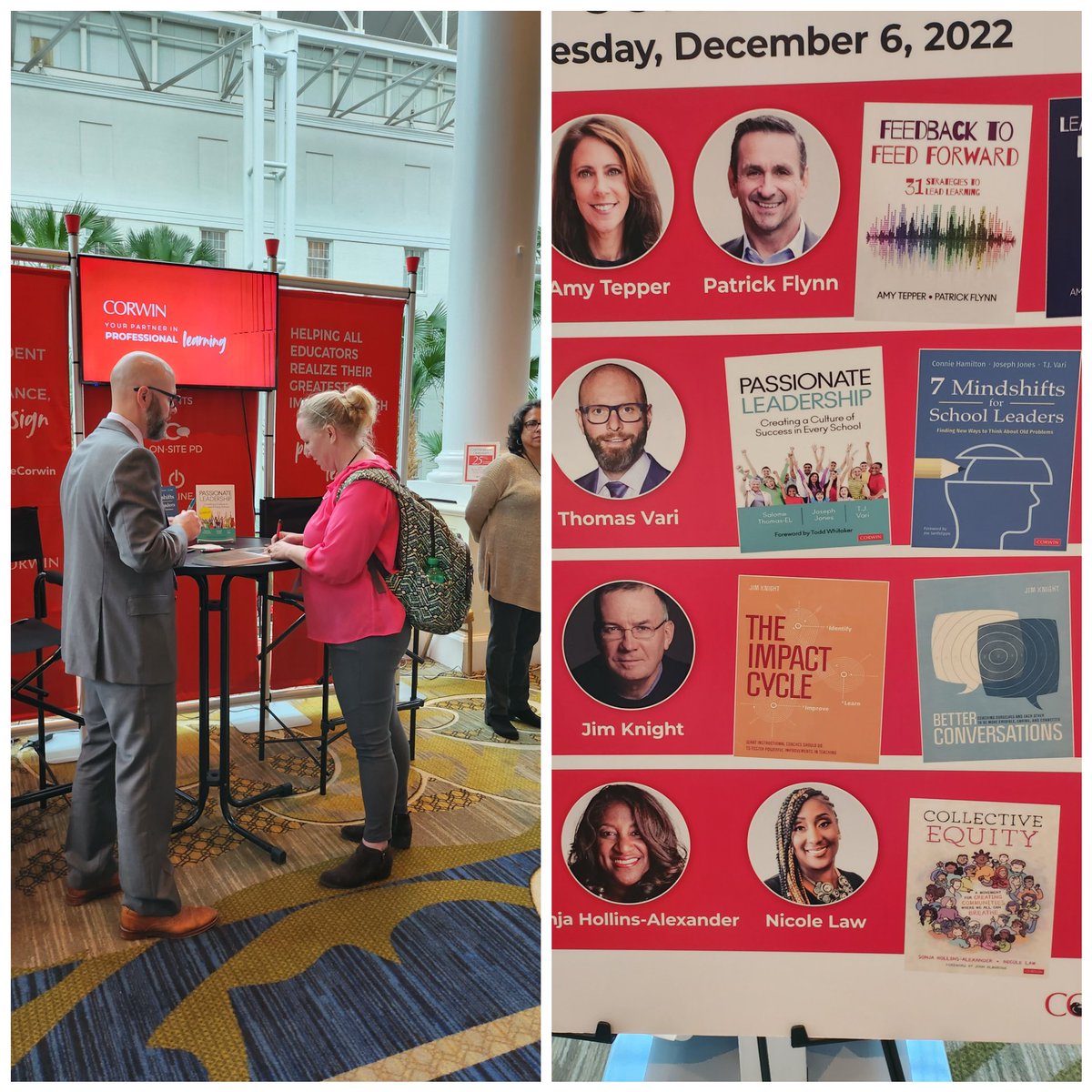 DrPep24's tweet photo. .@tjvari had a book signing today at #LearningFwd22 . Great conference for great learning! @proudapposup @ginarobinson419 @RebeccaFeathers @NickHoover8100 #learningleader #transformingandperforming https://t.co/rcDQw01J1u