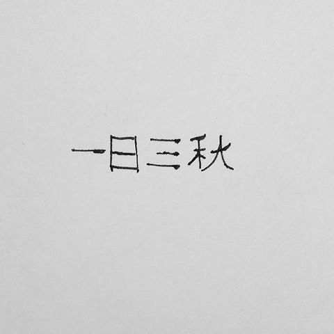 Esta expresión china de la foto se utiliza cuando uno echa mucho de menos a alguien. Se dice entonces que un día dura tres otoños.
Yí rì sān qiū significa literalmente "un día,tres otoños".

#🍁