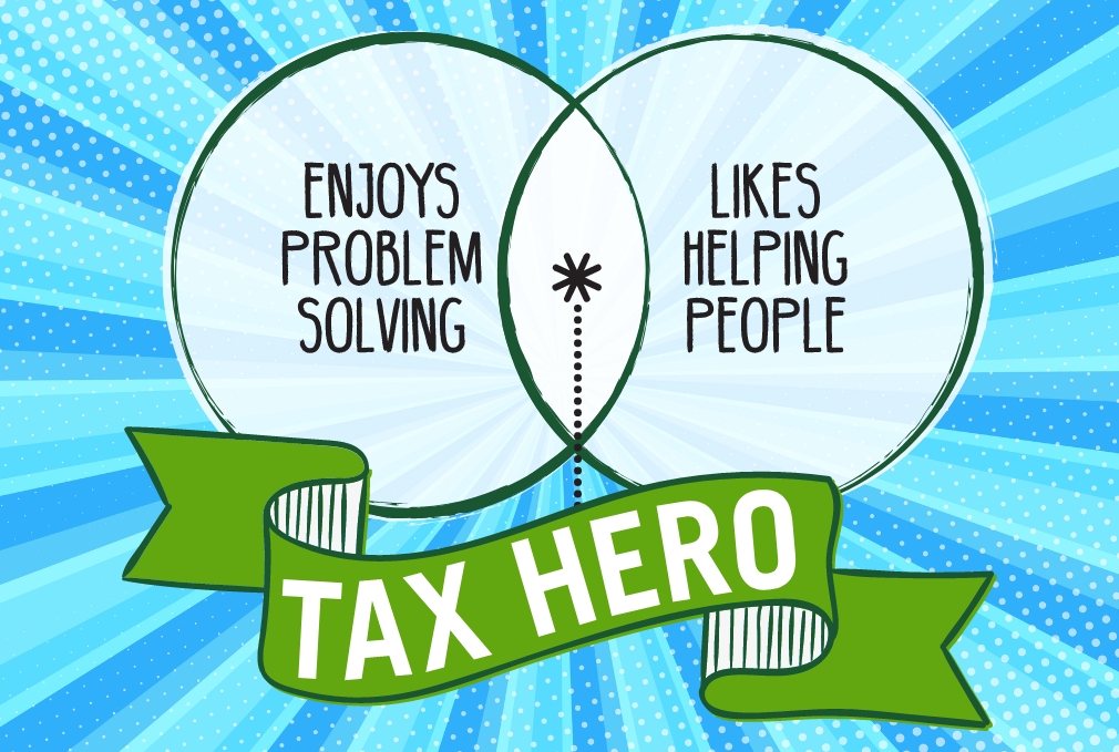 Enjoy problem solving? Like helping people? Yes and yes? Have we got the volunteer gig for you! Help hard-working families get ahead financially by filing their taxes for free -- Be a #TaxHero! Visit loom.ly/-npSFCw to become someone's tax hero today.