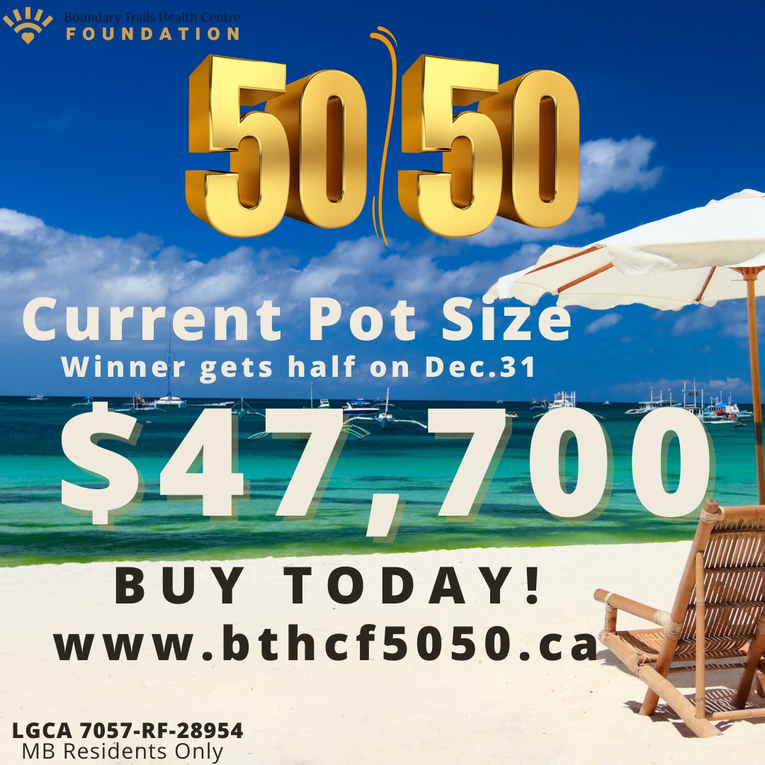 BthcFoundation's tweet photo. Yes, it is FRIGID out there. So, here is your reminder to get those 50/50 tickets &amp; dream of planning that warm winter get-a-way when you win!⛱
#BTHC #SupportLocal #Manitoba #DreamVacation https://t.co/cy9gAECMtX