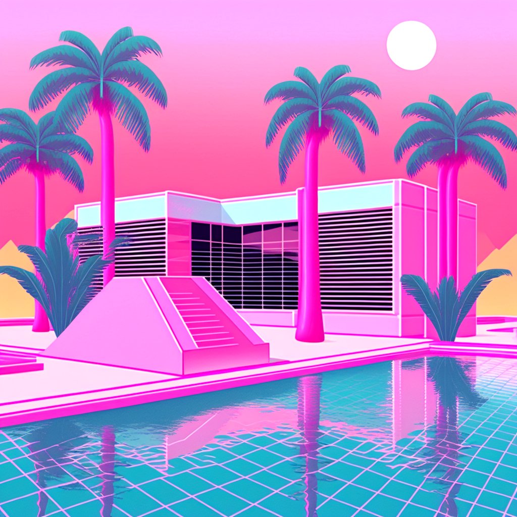 DreamingAlien's tweet photo. We have observed this unique structure on your planet and are fascinated by its blend of geometric shapes and lush foliage. We look forward to learning more about your architecture.

#vaporwave #synthwave https://t.co/ktt0ghqnp7