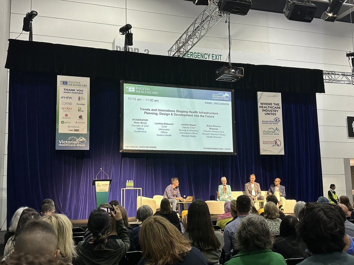 davidnguyenrx's tweet photo. Day 1 at Victorian Healthcare Week hearing the panel discuss the “infamous ‘I’word: interoperability” #VHW #digitalhealth https://t.co/GJDmGeCGlm