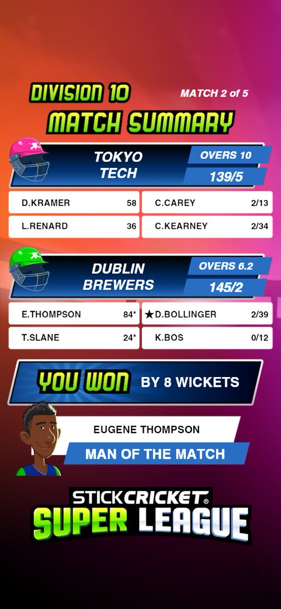 I'm playing Stick Cricket #SuperLeague