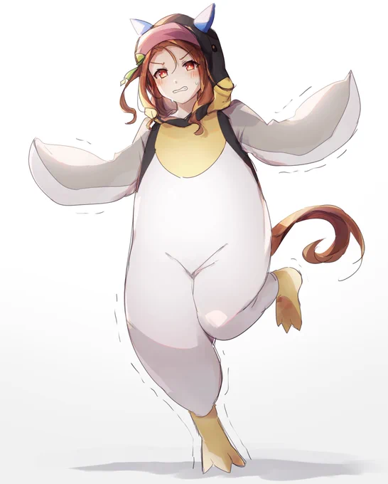 片足立ちは不安定そうなキングペンギン #ウマ娘 