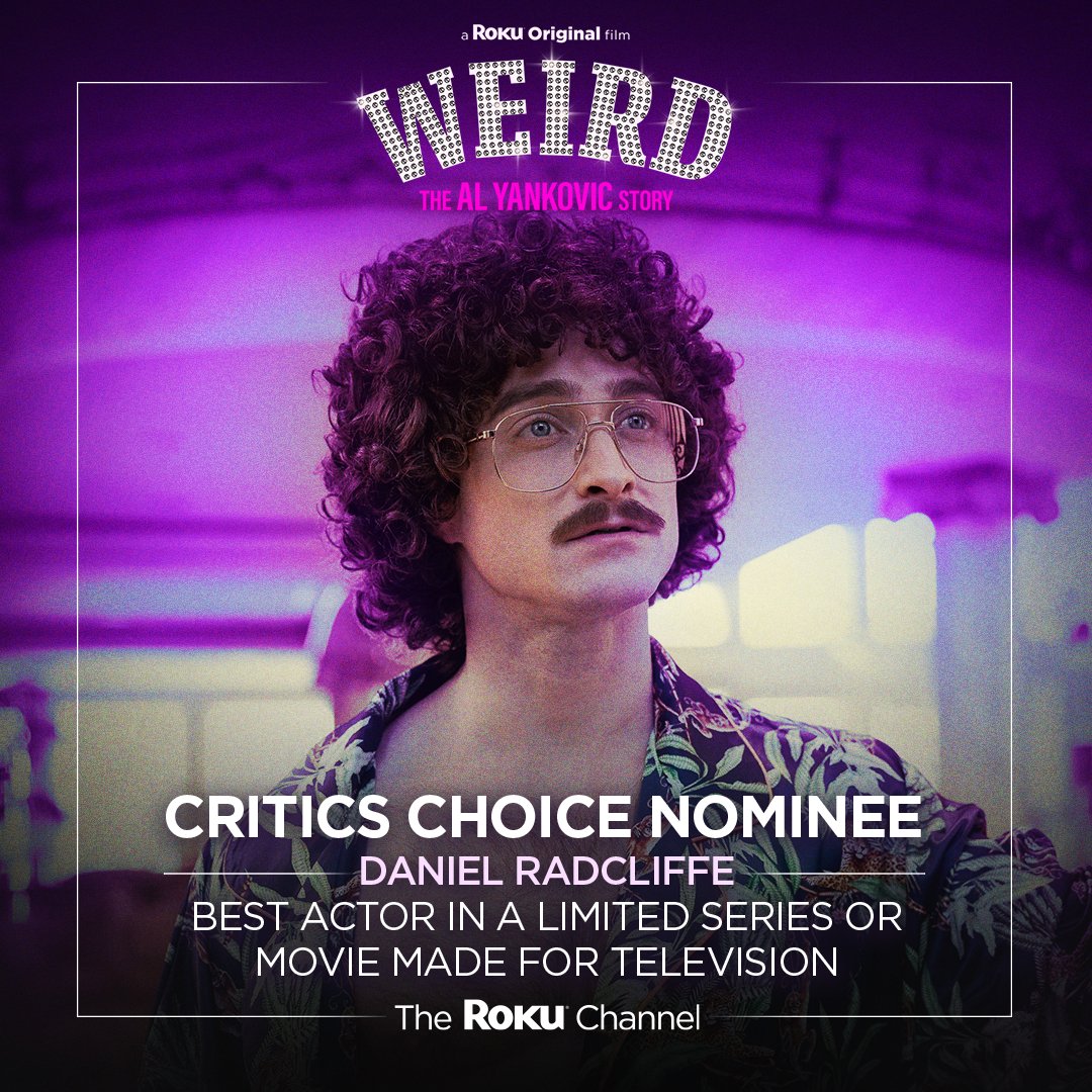 TheRokuChannel's tweet image. Even critics are getting weird. #CriticsChoice #WEIRDTheAlYankovicStory
