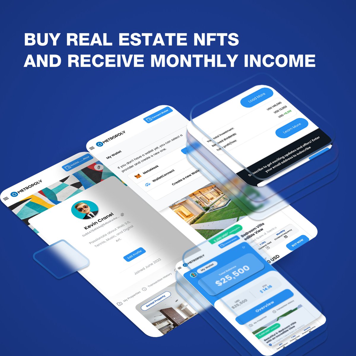 metropoly_io's tweet photo. With Metropoly we are building the first #NFT marketplace to invest in income-generating properties. 🔥

Each NFT in the Metropoly Marketplace is backed by real-world properties and is divided into fractions, allowing anyone to invest in real estate for as little as $100 USD. 🤩 https://t.co/6GIoMHyWAO