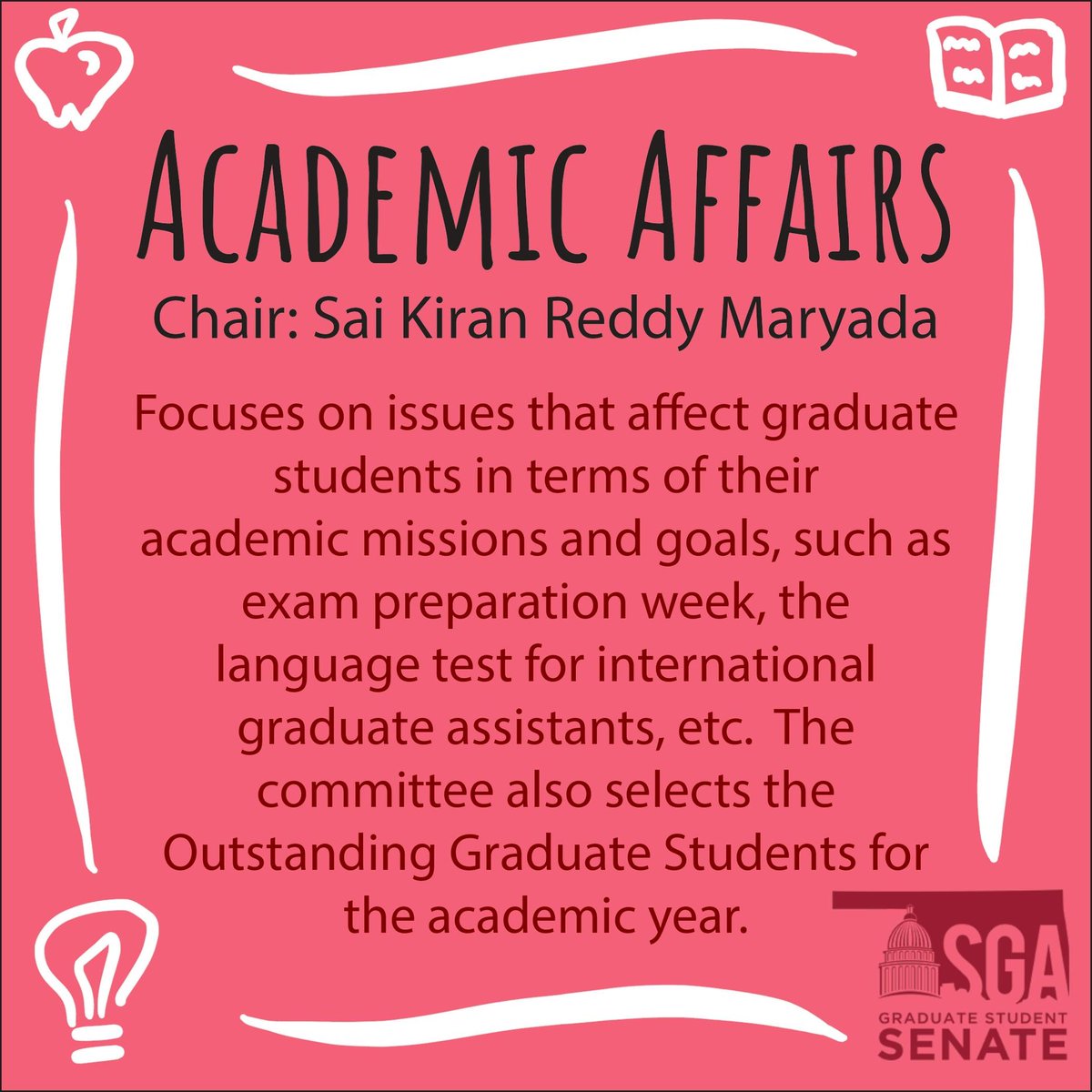 OU_GradSenate's tweet image. Our next committee spotlight is on Academic Affairs! This committee focuses on academic-focused goals and projects for GSS. Learn more about this committee at the link in our bio!