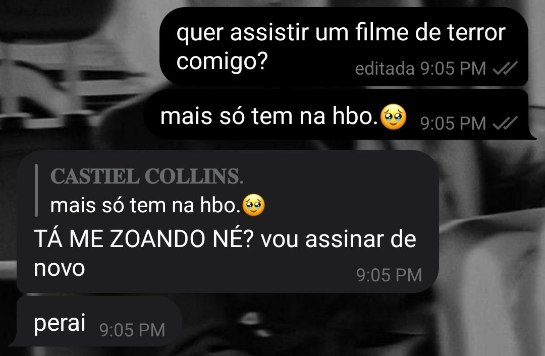 ele indo assinar o negócio só pra assistir comigo. estou sensível. :(