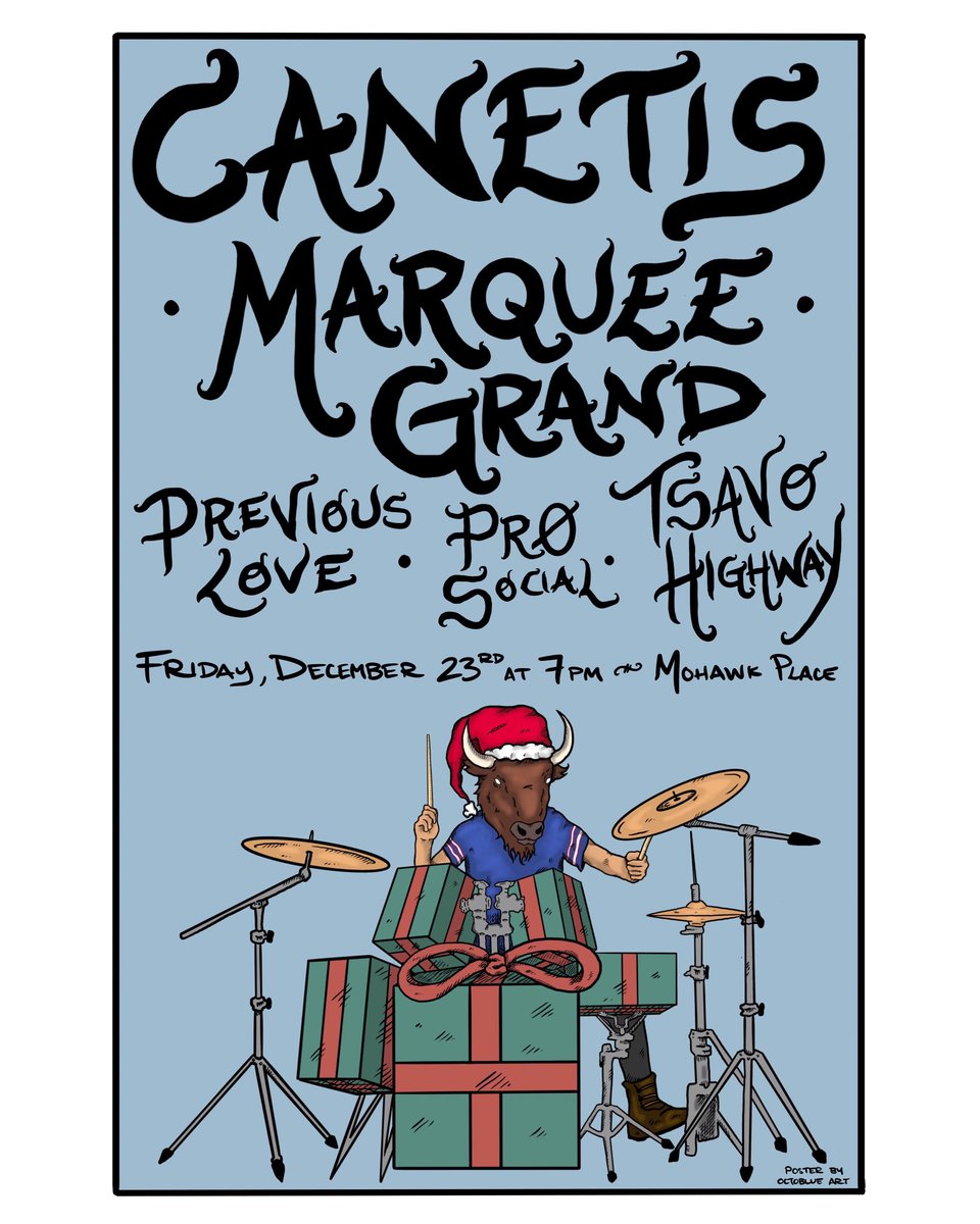 canetisbuffalo's tweet photo. Psyched to announce the final addition to our holiday extravaganza, @marqueegrand! See you, December 23 at Mohawk. https://t.co/BFa8kfZI5X
