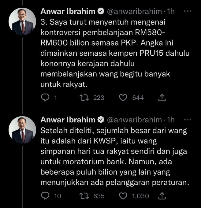 jezlai's tweet photo. KEYWORD OLEH ANWAR:"namun .."
Namun kamu menipu &amp; fitnah PN govt pimpinan @MuhyiddinYassin &amp; libatkan @IsmailSabri60 curi duit rakyat... isk apa lah rush sgt nak bongkar isu ni? Sekrg kena balik kat muka U.
hal rakyat perlu laksana segera ie kos mknan &amp; hidup.
SET PRIORITY ANWAR https://t.co/vZCsNnjbdN