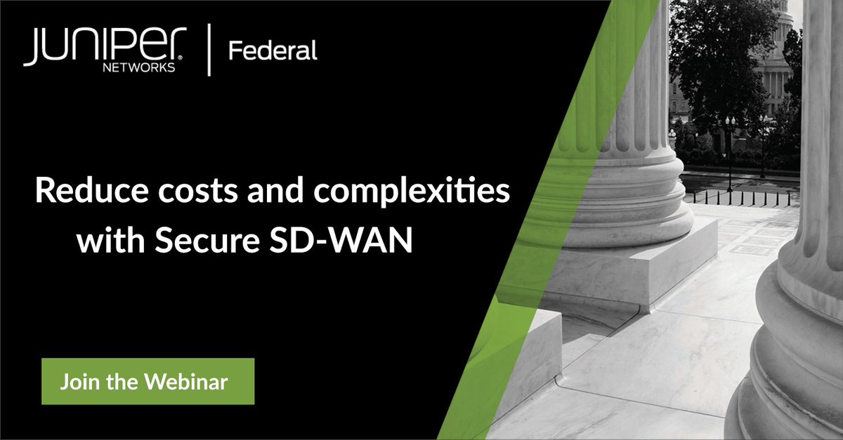 jokamins's tweet photo. Federal Agencies require an SD-WAN solution that safeguards users, while providing reliable connectivity. Join this upcoming webinar on December 13th to learn how @JuniperNetworks' Session Smart Router reduces latency &amp; simplifies operations. Register now! https://t.co/Fy2LOzK4Ik https://t.co/qy8FElkNFq