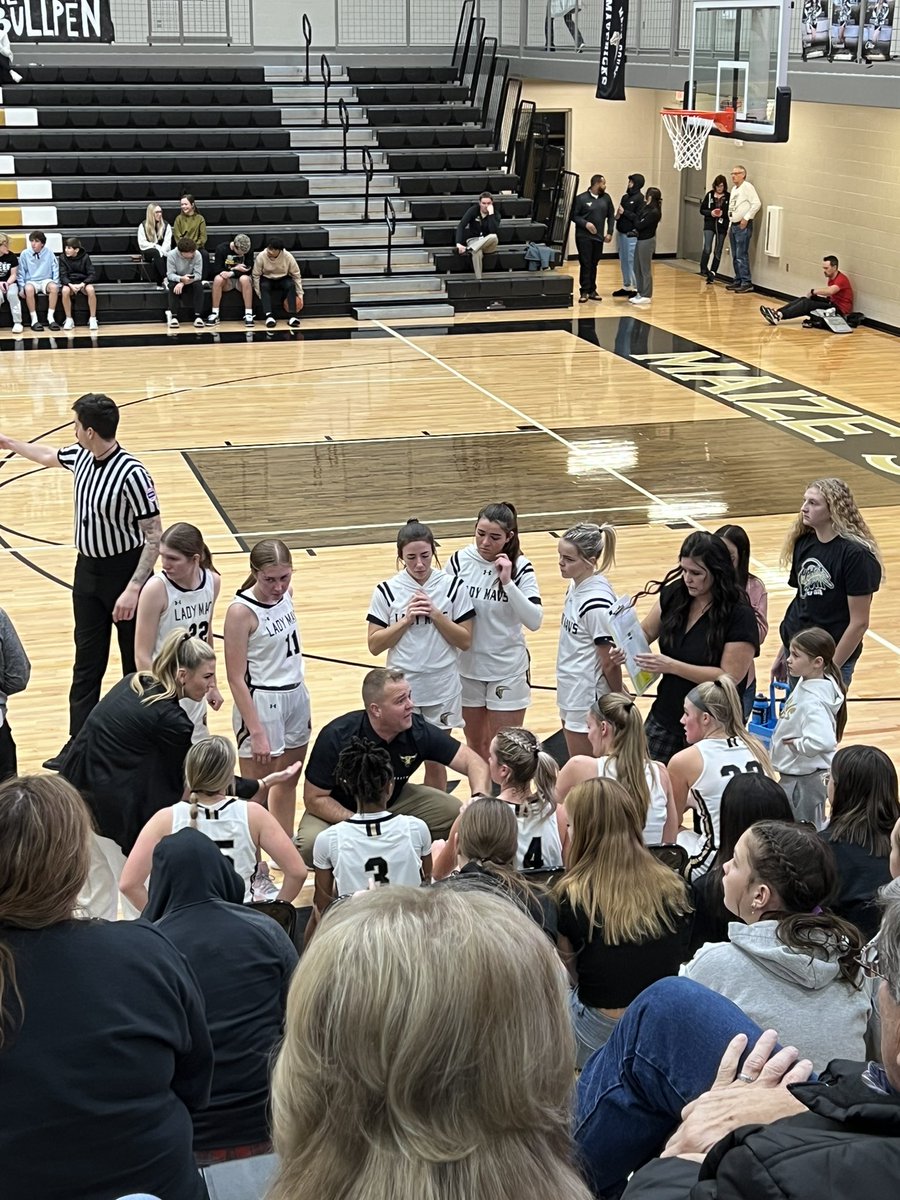 Scheduled home game for <a href="/LadyMavHoops/">Maize South Mavs GBB</a> and no students, no band, no varsity cheerleaders.  Because Varsity boys aren’t playing?  #disappointed