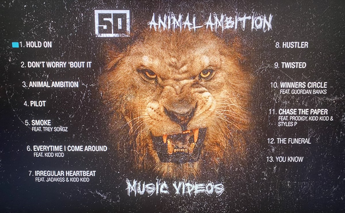 kingdxmfilms's tweet photo. S/o to @50cent ! We now have 13 Music Videos to watch along w/ the album 💿🎥 #AnimalAmbition https://t.co/jM7Jxl1EMB