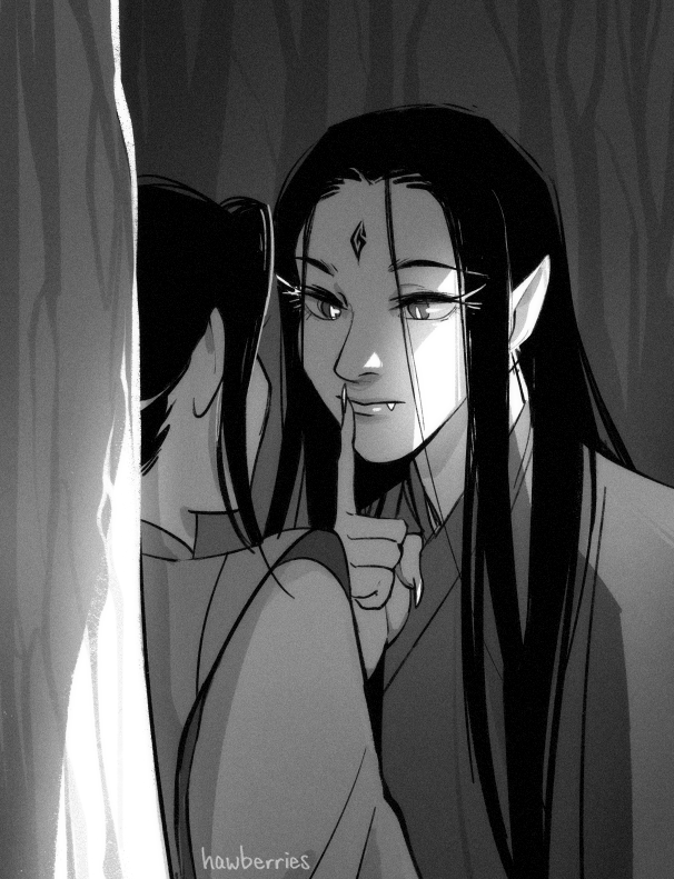 [svsss] zuzhi-lang, a creature of shadow, and gonyi xiao, a boy of the light

illustrations for <a href="/strawhatpudding/">alex 🐍 snake boy connoisseur</a>'s stunning fic, In Shadow of the Sun, written for the Radiance anthology! archiveofourown.org/works/40513902