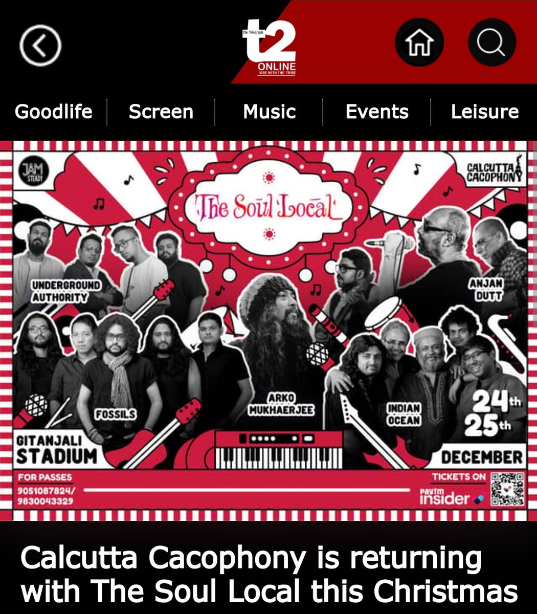 CalCacophony's tweet photo. @t2telegraph very graciously featured us on their online platform. This article is everything The Soul Local is— perhaps even more 🎪
 Read: https://t.co/WBeDOaZNvn
Book 🎟️:https://t.co/DKhid5Gg0W
#thesoullocal #calcuttacacophony https://t.co/HTINCw9Jsq