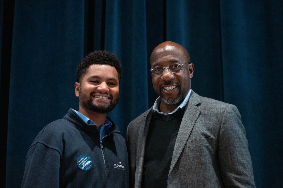 MaxwellFrostFL's tweet photo. LETS GO!!! Congratulations to Senator @ReverendWarnock, the Organizers, staff, volunteers, and all of Georgia. Thanks for having me on the campaign trail. ✊🏾

Don’t give up on the South and young people y’all. https://t.co/gmONZ1fMDB