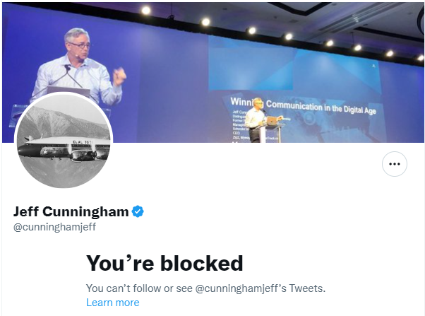 Pro-animal abuser <a href="/cunninghamjeff/">Jeff Cunningham 🇺🇸 🇮🇱🎗️</a> blocked me. Seems like he can't defend his stance that horses should be abused on the streets of NYC.