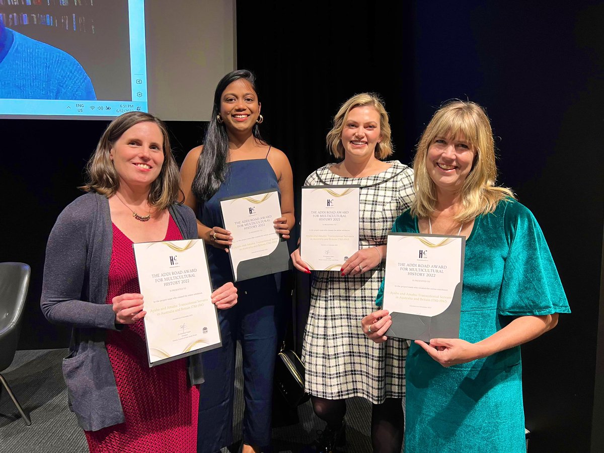 Claire Lowrie (@clairelowrie1) on Twitter photo We won the 2022 Addi Road Award for Multicultural History! So grateful for this recognition from <a href="/HistoryNSW/">History Council of NSW</a>. Our exhibition (designed by <a href="/clemloz/">Dr Lauren Samuelsson | @clemloz.bsky.social</a>) will be up till June… could be a good teaching resource 😉 transcolonialjourneys.com We won the 2022 Addi Road Award for Multicultural History! So grateful for this recognition from <a href="/HistoryNSW/">History Council of NSW</a>. Our exhibition (designed by <a href="/clemloz/">Dr Lauren Samuelsson | @clemloz.bsky.social</a>) will be up till June… could be a good teaching resource 😉 transcolonialjourneys.com