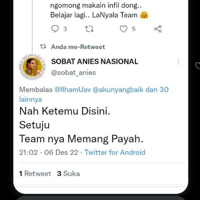 SedulurAzis's tweet photo. @Wid_antok @indowfofficial3 @Sand_Goku @OkaSaptono2 @akunyangbaik @nayla0999 @patualanggaAsse @Sobat_NKRI @Melngare_ @nagabonar7145 @nkri_buzzer @TopToross @kalong_medsos @san_jateng @ArabBara2 Tidak perlu pak , tweetnya sudah menjelaskan
Sekelas akun besar yang mengatasnamakan dan membawa nama sobat @aniesbaswedan nasional tweetnya receh ...
PT 0% #hapuspt20 #presidenboneka #LaNyalla https://t.co/sggyNpqaqg