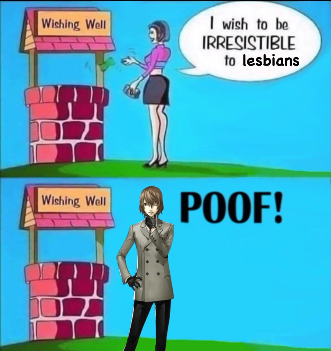 Mona_bus's tweet photo. the correlation between goro akechi and lesbians must be scientifically researched https://t.co/pPVwiH9hbc
